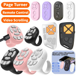Control remoto por Bluetooth, volteador de página inalámbrico, botón de obturador de cámara para aplicación remota Kindle, rango de Control remoto de 10M para teléfono