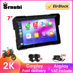 Navegación GPS para motocicleta Carplay de 7 pulgadas, 2K, Moto DVR, inalámbrico, Android, pantalla automática, grabadora de unidad portátil, Monitor para Moto