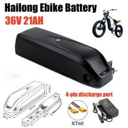Hailong 36V 21Ah/batería | Apto para motores Octagonal BBS02/BBS03 + puerto de descarga de 4 pines + cargador + BMS.