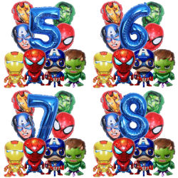 Kit de Decoración para Fiesta de Cumpleaños de Superhéroes para Niños, con Globos, Platos, Servilletas, Mantel, Artículos para Baby Shower, para Niños