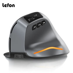 Ratón Vertical Inalámbrico Lefon F26C con Pantalla OLED, Ratón Ergonómico Bluetooth, Ratón Óptico Recargable para Juegos, para PC y Portátil