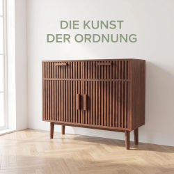 Aparador de madera Comanlai, mueble para café con 2 cajones y compartimentos de almacenamiento con puertas de listones, adecuado para usar como aparador de almacenamiento en el comedor o la sala de