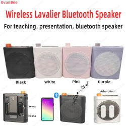 Megafono inalámbrico bluetooth con micrófono con clip, altavoz portátil adecuado para profesores, guía de voz, aprendizaje, canto, vida