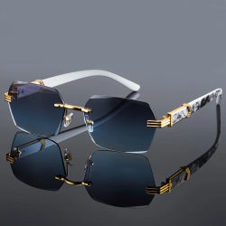 Gafas de Sol sin Montura de Moda para Hombre y Mujer, Gafas de Sol sin Marco Populares, Clásicas, Pequeñas, Cuadradas, para Viajes de Verano