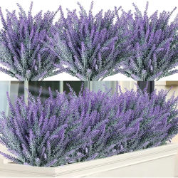 Ramo de flores artificiales de plástico de lavanda de Provenza, plantas falsas, boda, hogar, decoración de jardín al aire libre, Decoración de mesa