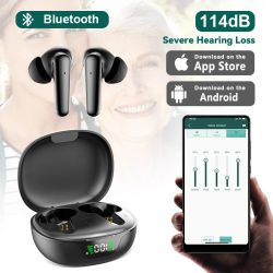 Audífono recargable con Bluetooth, amplificador de sonido Digital con Control por aplicación para sordera, pérdida moderada a severa