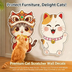 Tirador autoadhesivo con bonito dibujo de Año Nuevo para gatos y Protector de pared, rascador para gatos, muebles para el hogar para mascotas