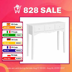 HOMCOM Mueble Mesa Recibidor Entrada Tocador Consola con 3 Cajones 100x32x85cm