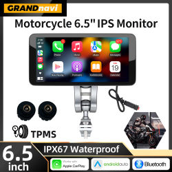 Pantalla inteligente portátil para motocicleta de 6,5 pulgadas IP67 impermeable inalámbrico CarPlay Android Auto soporte extraíble Monitor Bluetooth