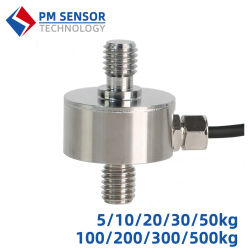 Mini celda de carga, Sensor de fuerza de doble perno para tensión de compresión, prueba Industrial, báscula de tolva, cápsula de Robot, 10kg, 50kg, 100kg