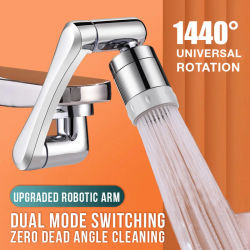 Universal 1080 ° Extensor de grifos de rotación, cabezal rociador, extensión de brazo de Robot de cocina, aireador mezclador, burbujeador, boquilla de grifo de agua