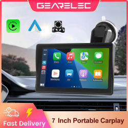 Radio de coche 7 pulgadas Carplay Android Auto estéreo portátil pantalla táctil Universal reproductor de vídeo Multimedia para coche con Bluetooth AUX