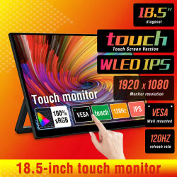 Monitor Portátil Anmite de 18.5' con Pantalla Táctil, 120Hz, 100% SRGB, con Soporte para Laptop, Teléfono, Xbox, PS4, PS5, Switch
