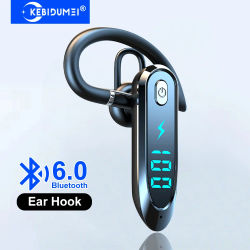 Auriculares Bluetooth 6,0 con gancho para la oreja, auriculares con rotación de 270 grados, pantalla LED, estéreo HIFI, reducción de ruido, auriculares impermeables