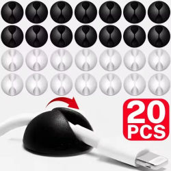 Clips para Cables, Organizador de Cables de Teléfono, USB, de Silicona, Autoadhesivo, para Gestión de Cables, Enrollador de Cables, para Auriculares y Cargadores