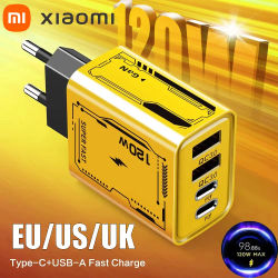 Cargador Xiaomi de 120W, carga ultra rápida tipo C GaN, cargador de teléfono USB-C QC 3,0, adaptador de cargador rápido para Xiaomi, iPhone y Samsung