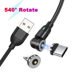Cable magnético USB tipo C 2,4A 540 rotación Micro cargador 1M 2M Cable de carga de teléfono móvil para Samsung Xiaomi Redmi