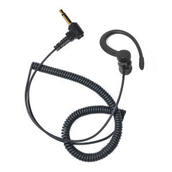 Auricular de solo escucha de 3,5 mm compatible con micrófono de altavoz, gancho para la oreja en forma de G, solo auriculares para uso en policía y aplicación de la ley
