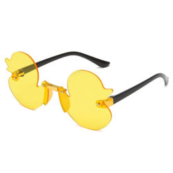Gafas de sol sin montura con forma de pato de dibujos animados para niños, gafas decorativas para niños, sombrilla Anti ultravioleta, fiesta de moda