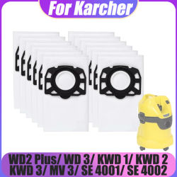 Kit de bolsas de polvo compatibles con Karcher WD2 Plus, WD 3, KWD 1, KWD 2, KWD 3, MV 3, SE 4001, SE 4002 Robot aspirador en seco y húmedo
