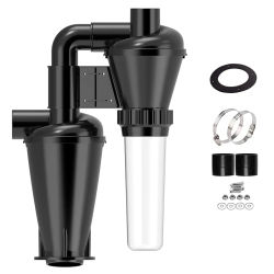 Filtración doble: colector de polvo ciclónico para carpintería DIY con filtro turboalimentado de 50 mm/2 pulgadas, aspiradora de tienda con colección de bridas