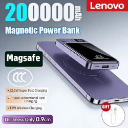 Lenovo 2026 200000mAh, cargador rápido portátil inalámbrico magnético para batería auxiliar Magsafe para iphone, Huawei, Samsung