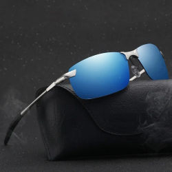 Gafas de sol polarizadas clásicas de Metal para hombre, gafas de sol Retro de media montura para conducir y pescar, gafas de diseñador de marca de lujo, UV400