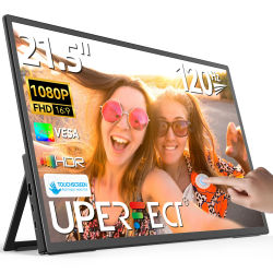 UPERFECT 21 pulgadas monitor táctil portátil 120HZ pantalla de juegos grande con FHD 1080P FreeSync HDMI tipo C pantalla externa ultra delgada para portátil Mac PC superficie PS5 Xbox con altavoces