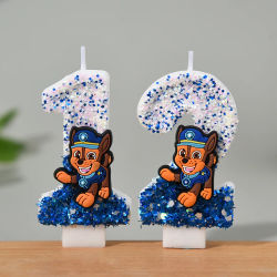 Velas de Pastel con Números de Dibujos Animados del 0 al 9, Personajes de Paw Patrol, para Niños, Decoración de Pastel de Cumpleaños, Artículos para Baby Shower