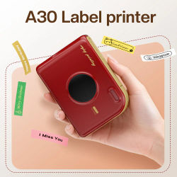Impresora de Etiquetas Phomemo A30, Mini Impresora Inalámbrica Bluetooth, Impresora Portátil Ideal para Etiquetas de Regalo y Etiquetas de Fotos