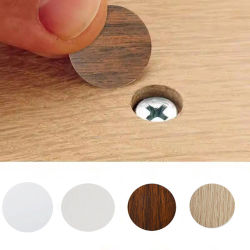 54 unids/set muebles de madera tapa de tornillo autoadhesiva pegatinas de agujero artesanía de madera escritorio gabinete cajón arte pegatina ornamento