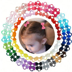40/60/80 Lazos para el Cabello de Bebés Niñas, 2 Pulgadas, Bandas Elásticas de Cinta para el Cabello, Lazos para Bebés y Niños, Regalo, 40 Colores en Pares