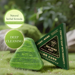 Usman hierba champú jabón hoja de ciprés Polygonatum extracto de plantas a base de hierbas refrescante limpieza aceite Control y picazón 120g