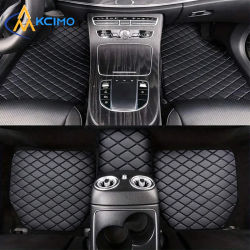 Juego de 5 Alfombrillas Universales para Auto, de Cuero PU, Impermeables y Antipolvo, Protector de Alfombra para Auto, Accesorios de Moda para Interior de Auto