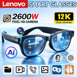 Gafas Inteligentes con IA Lenovo, Asistente de Voz, Música, Control Táctil, Llamadas Bluetooth, Gafas de Sol de Moda para Exteriores, para Hombre y Mujer, Novedad 2026