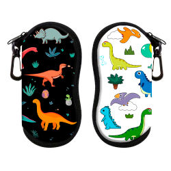 Estuche para gafas de sol de dinosaurio de dibujos animados, estuche para gafas para mujeres y hombres, bonito estuche para gafas de lectura, Protector para gafas, caja con cremallera