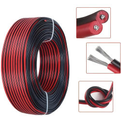 Cable de conexión rojo y negro de 12V, Cable plano automotriz de 2 pines, cables de extensión LED para timbre, cinta de lámpara, altavoces de iluminación