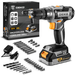 DEKO Taladro Inalámbrico para Mujer de 20 V con Batería y Cargador Kit de Taladro de 20 V Adecuado para Herramientas Domésticas de carpintería