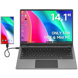 Monitor portátil Dopesplay de 14.1 pulgadas con teclado y batería para Samsung DeX S24 Z Fold 6 Note20, extensor de pantalla 1200P para Mini PC
