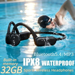 Auriculares de Conducción Ósea IPX8 Impermeables MP3 32GB Bluetooth 5.4 Inalámbricos con Micrófono para Natación, Deportes y Fitness, Nuevo 2026