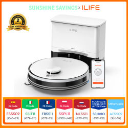 ILIFE A30 PRO, Robot Aspiradora y Mopa con Succión de 5000 Pa, Autovaciado, Capacidad para 60 Días, Control por App/Control Remoto, 180 Minutos de Autonomía