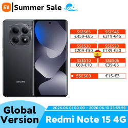 Versión Global Redmi Note 15, Teléfono Inteligente 4G, Batería de 6000 mAh, Carga Rápida de 33 W, Cámara Dual de 108 MP, Pantalla AMOLED de 6.77 Pulgadas y 120 Hz, Teléfono Móvil Xiaomi
