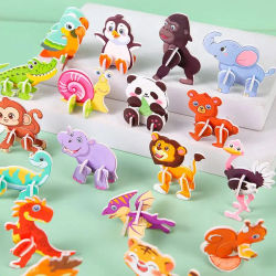 30 Piezas de Mini Rompecabezas de Animales, Juguetes de Bricolaje, Regalos para Niños, Recompensas para el Aula, Fiestas de Cumpleaños, Baby Shower, Relleno de Piñata