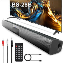Potente barra de sonido para TV, altavoz Bluetooth inalámbrico y con cable, sistema de sonido estéreo para cine en casa con Radio FM, barra de sonido para centro de música