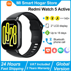 Reloj Inteligente Xiaomi Redmi Watch 5 Active, Pantalla LCD de 2 Pulgadas, Monitor de Frecuencia Cardíaca y Oxígeno en Sangre, Reloj Inteligente con Llamadas Bluetooth