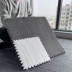 Alfombra suave de felpa para niños, juguetes para bebés, alfombra rompecabezas de espuma EVA, esteras de juego cálidas para niños, alfombras entrelazadas, alfombra infantil de 60/30*1cm