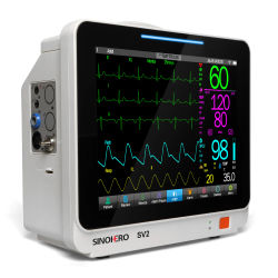 Monitor Veterinario Patient Montor con Pantalla Táctil a Color de 12 Pulgadas, Equipo Veterinario (Opcional para EtCO2, IBP, CMS, APP)