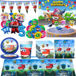 Decoración de fiesta de cumpleaños con superalas, vajilla desechable, plato, taza, bolsa de regalo, mantel, suministros de recuerdo de fiesta para niños y Baby Shower