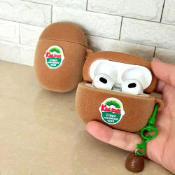 Funda de silicona para auriculares Kiwi 3D a la moda para Airpods 4 2024, funda suave a prueba de golpes para auriculares, bonita funda para Airpods 1, 2, 3 Pro 2022