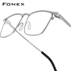 Montura de gafas de titanio FONEX para hombre, gafas ultraligeras cuadradas de diseño de marca, gafas japonesas ultraligeras de alta calidad 85741